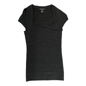 WHBM Black Bandage Tee